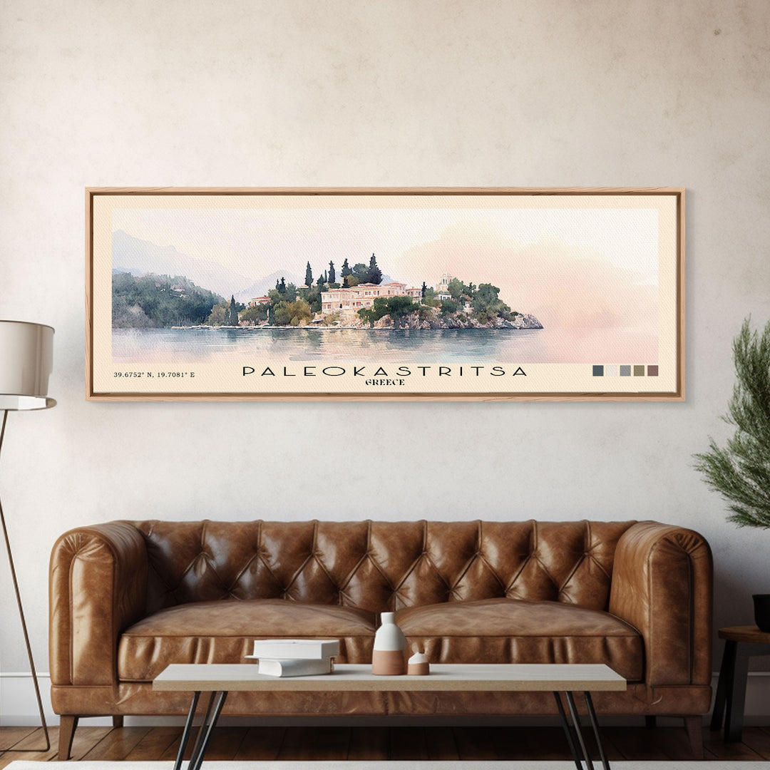 Paleokastritsa, Greece Watercolor Print, Vacation Gift, Greece Wall Art, Beach Painting, Beach Decor, Beach Or Lakehouse Art