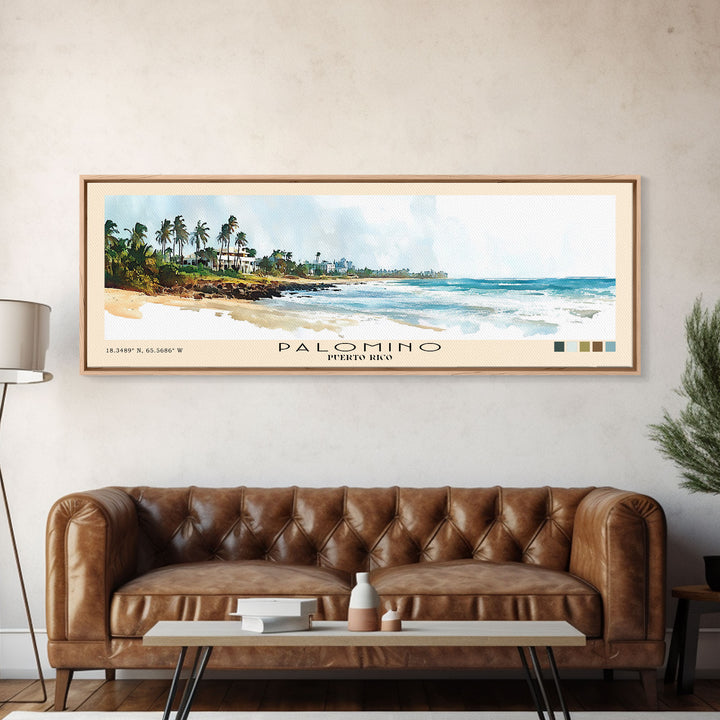 Palomino, Puerto Rico Watercolor Beach Print, Vacation Gift, Puerto Rico Wall Art, Beach Painting, Beach Decor, Beach Painting