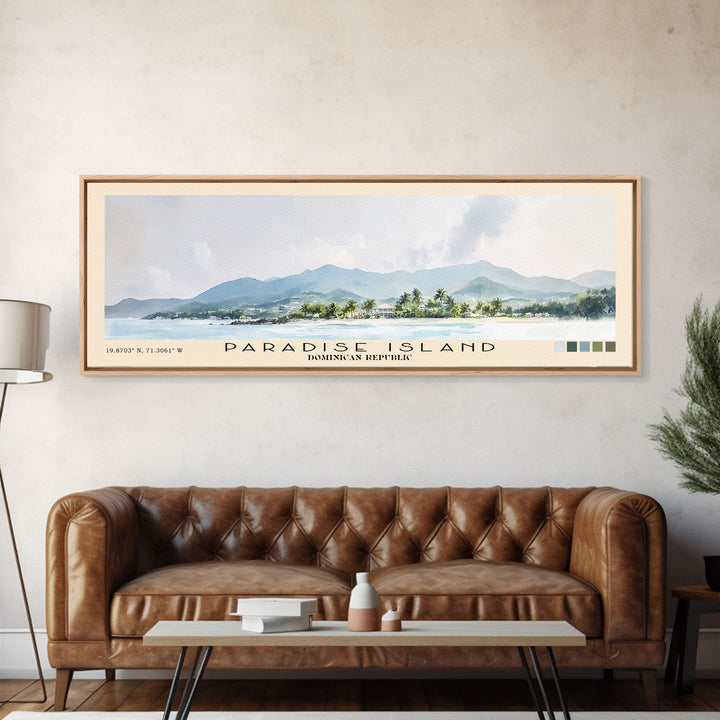Paradise Island, Dominican Republic Watercolor Print, Vacation Gift, Dominican Republic Wall Art, Beach Painting, Beach Decor, Beach Or Lakehouse Art
