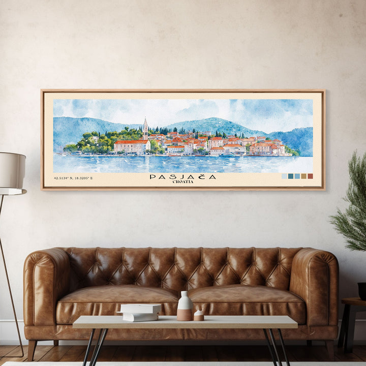 Pasjača, Croatia Watercolor Print, Vacation Gift, Croatia Wall Art, Beach Painting, Beach Decor, Beach Or Lakehouse Art