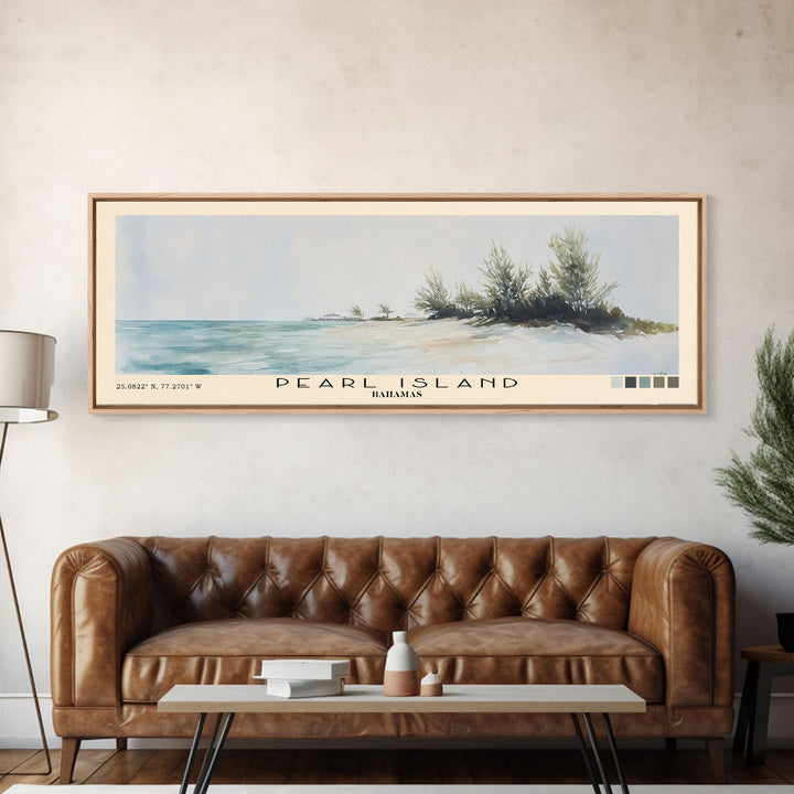 Pearl Island, Bahamas Watercolor Print, Vacation Gift, Bahamas Wall Art, Vacation Wall Art, Vacatation Memories, Beach Decor, Beach Or Lakehouse Art