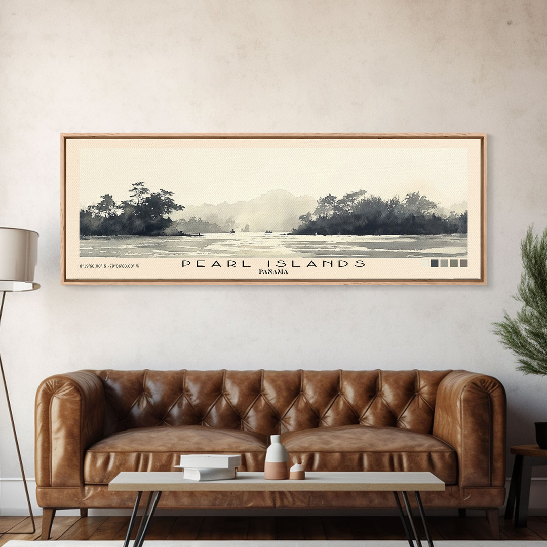 Pearl Islands, Panamá Watercolor Print, Vacation Gift, Panamá Wall Art, Beach Painting, Beach Decor, Beach Or Lakehouse Art