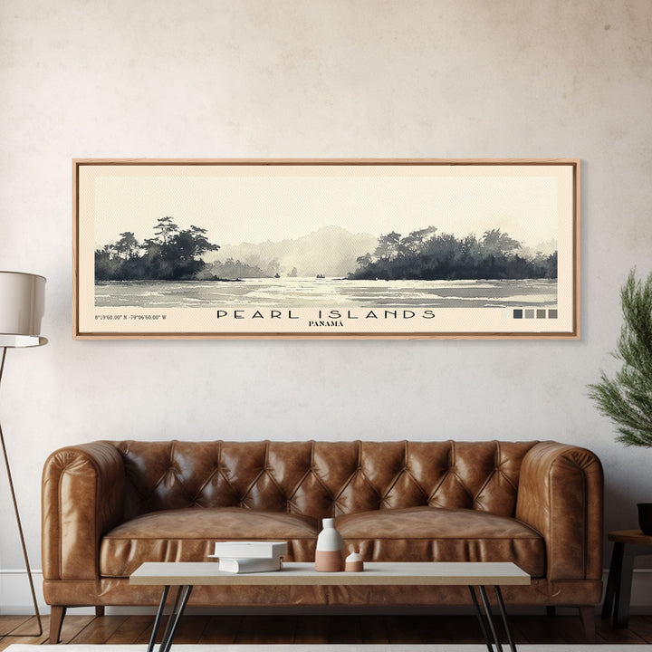 Pearl Islands, Panamá Watercolor Print, Vacation Gift, Panamá Wall Art, Beach Painting, Beach Decor, Beach Or Lakehouse Art