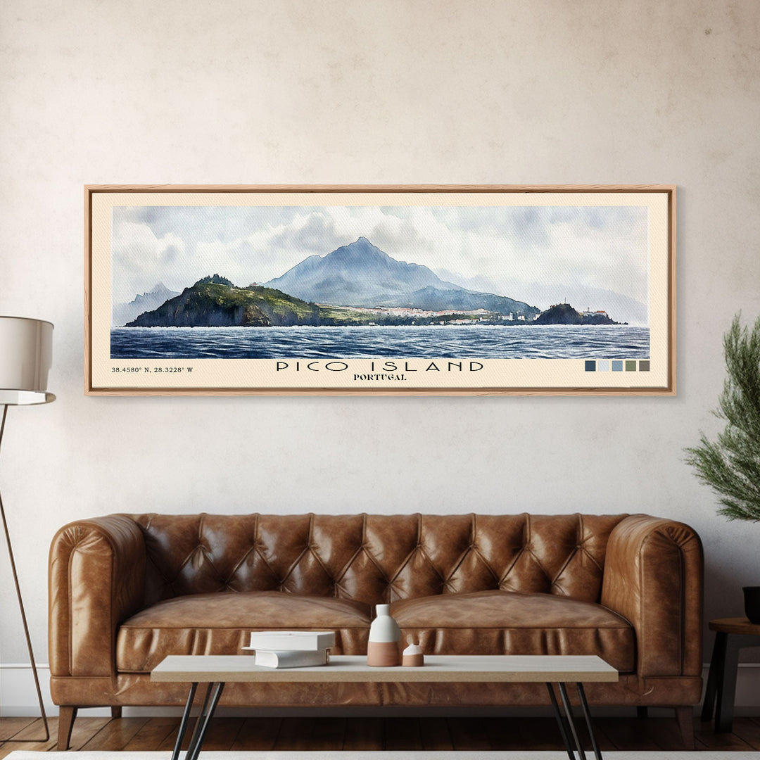 Pico Island, Portugal Watercolor Print, Vacation Gift, Portugal Wall Art, Beach Painting, Beach Decor, Beach Or Lakehouse Art