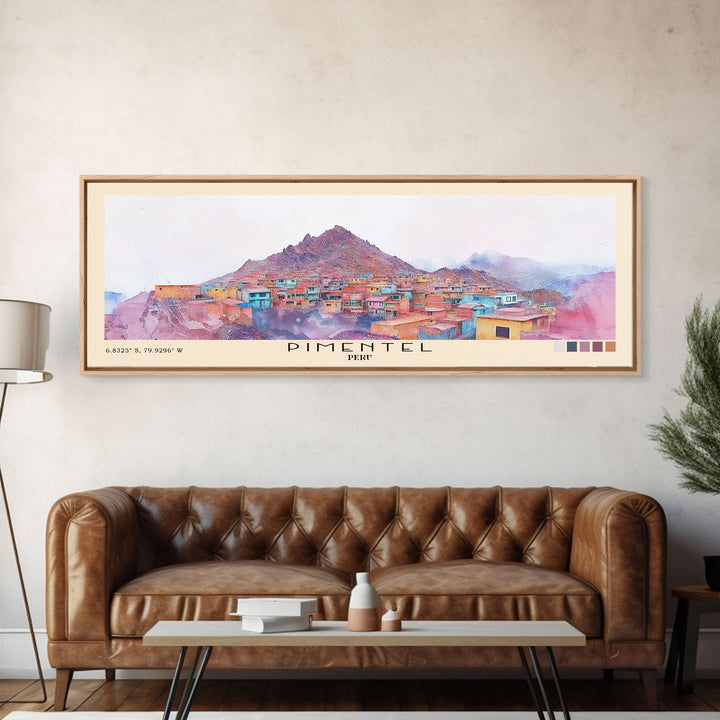 Pimentel, Peru Watercolor Print, Vacation Gift, Peru Wall Art, Vacation Wall Art, Vacatation Memories, Beach Decor, Beach Or Lakehouse Art