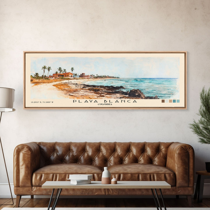 Playa Blanca, Colombia Watercolor Print, Vacation Gift, Colombia Wall Art, Vacation Wall Art, Vacatation Memories, Beach Decor, Beach Or Lakehouse Art