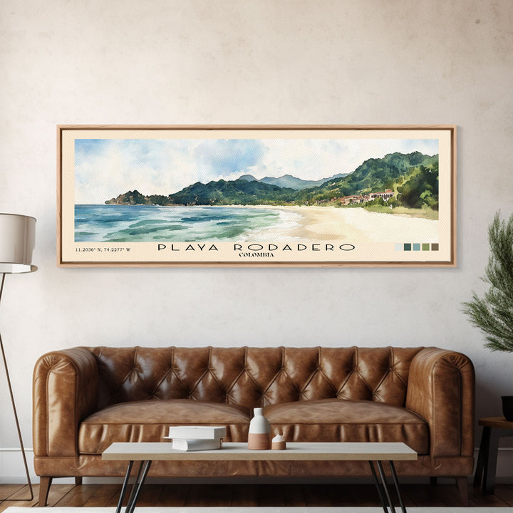 Playa Rodadero, Colombia Watercolor Print, Vacation Gift, Colombia Wall Art, Beach Painting, Beach Decor, Beach Or Lakehouse Art