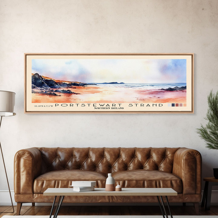 Portstewart Strand, Northern Ireland Watercolor Beach Print, Vacation Gift, Northern Ireland Wall Art, Beach Painting, Beach Decor, Beach Painting