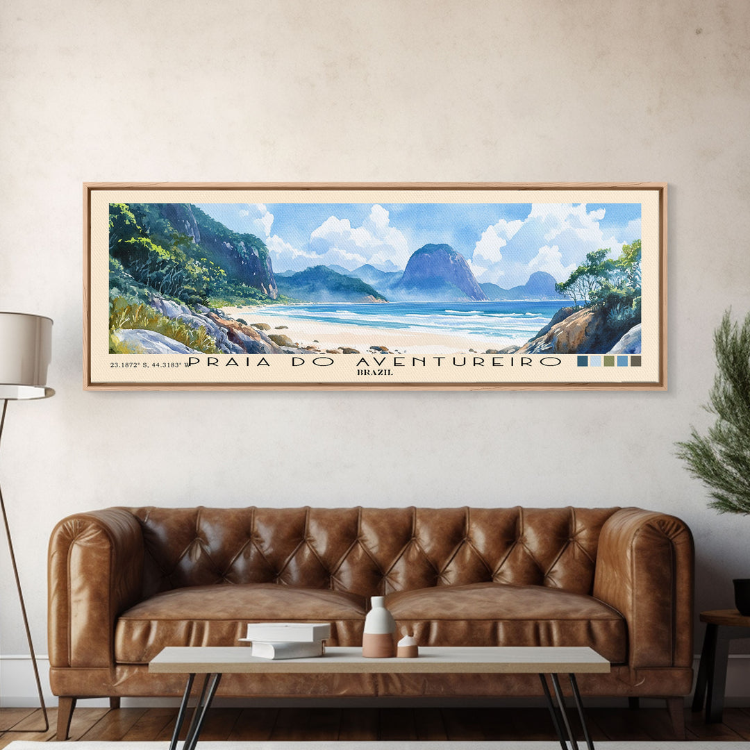 Praia do Aventureiro, Brazil Watercolor Print, Vacation Gift, Brazil Wall Art, Beach Painting, Beach Decor, Beach Or Lakehouse Art