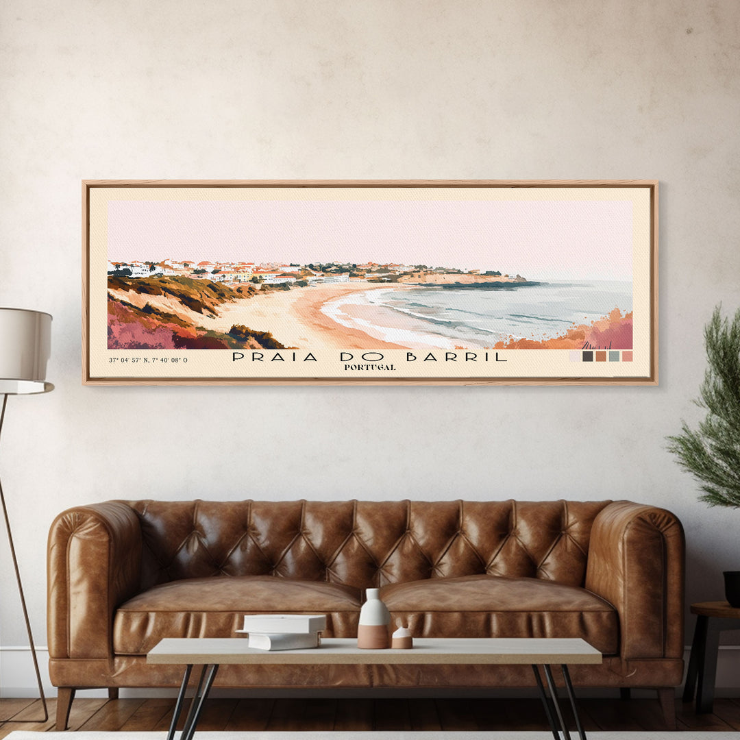 Praia do Barril, Portugal Watercolor Beach Print, Vacation Gift, Portugal Wall Art, Beach Painting, Beach Decor, Beach Painting