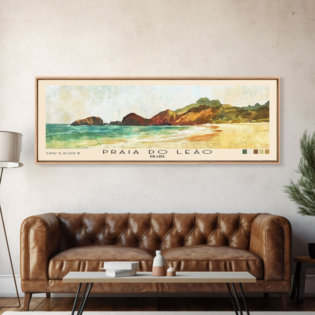 Praia do Leão, Brazil Watercolor Print, Vacation Gift, Brazil Wall Art, Beach Painting, Beach Decor, Beach Or Lakehouse Art