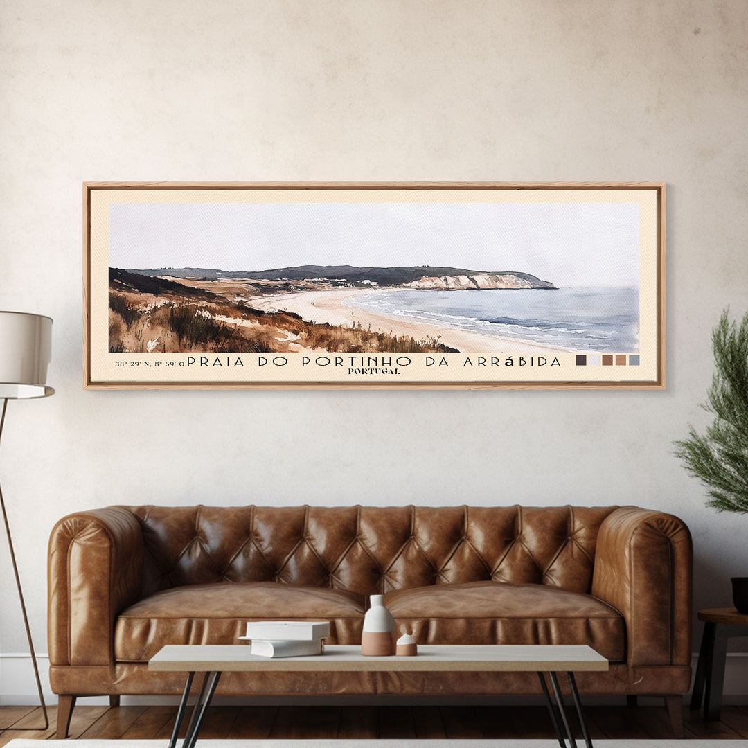 Praia do Portinho da Arrábida, Portugal Watercolor Beach Print, Vacation Gift, Portugal Wall Art, Beach Painting, Beach Decor, Beach Painting