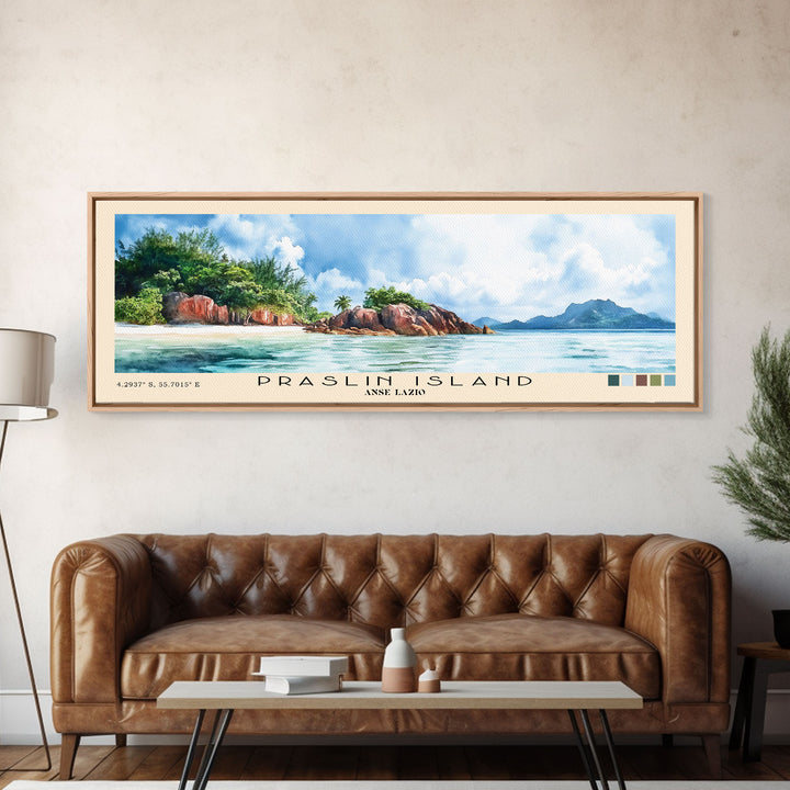Praslin Island, Anse Lazio Watercolor Print, Vacation Gift, Anse Lazio Wall Art, Beach Painting, Beach Decor, Beach Or Lakehouse Art