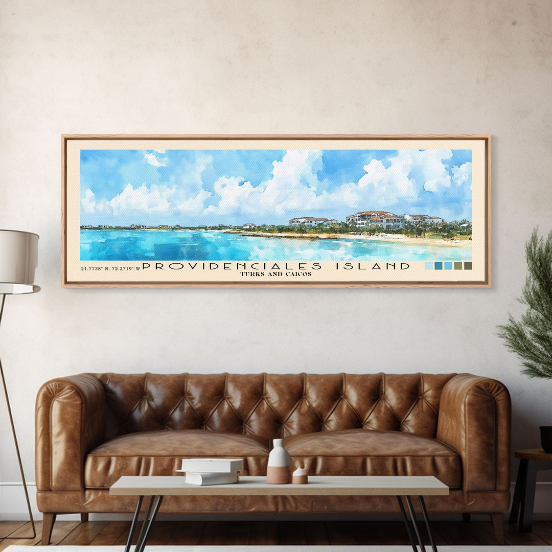 Providenciales Island, Turks and Caicos Watercolor Print, Vacation Gift, Turks and Caicos Wall Art, Vacation Wall Art, Vacatation Memories, Beach Decor, Beach Or Lakehouse Art