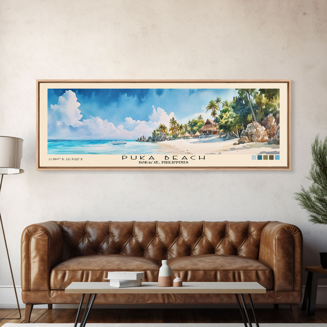 Puka Beach, Boracay, Philippines Watercolor Print, Vacation Gift, Boracay, Philippines Wall Art, Beach Painting, Beach Decor, Beach Or Lakehouse Art