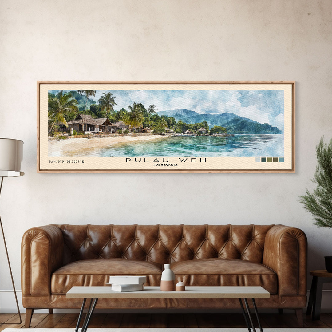 Pulau Weh, Indonesia Watercolor Print, Vacation Gift, Indonesia Wall Art, Vacation Wall Art, Vacatation Memories, Beach Decor, Beach Or Lakehouse Art