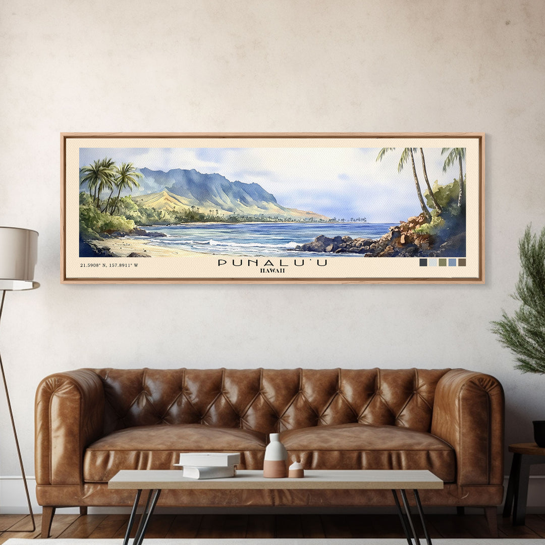 Punalu’u, Hawaii Watercolor Print, Vacation Gift, Hawaii Wall Art, Beach Painting, Beach Decor, Beach Or Lakehouse Art