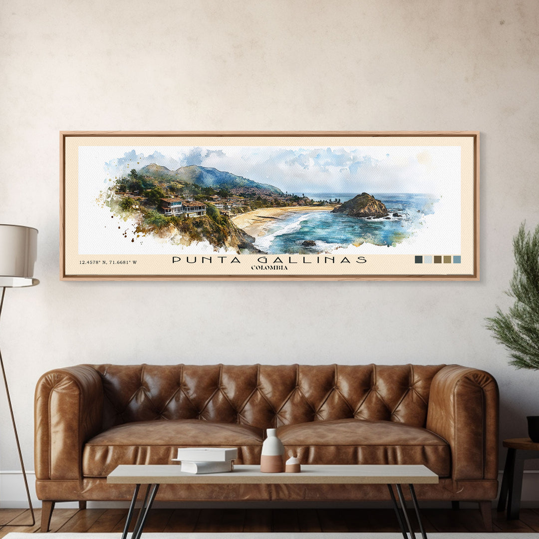 Punta Gallinas, Colombia Watercolor Print, Vacation Gift, Colombia Wall Art, Beach Painting, Beach Decor, Beach Or Lakehouse Art