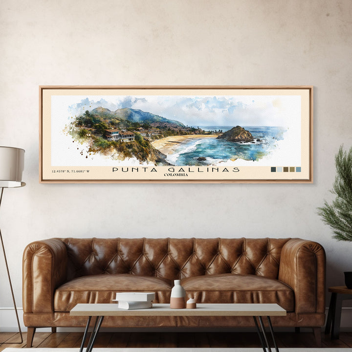 Punta Gallinas, Colombia Watercolor Print, Vacation Gift, Colombia Wall Art, Beach Painting, Beach Decor, Beach Or Lakehouse Art