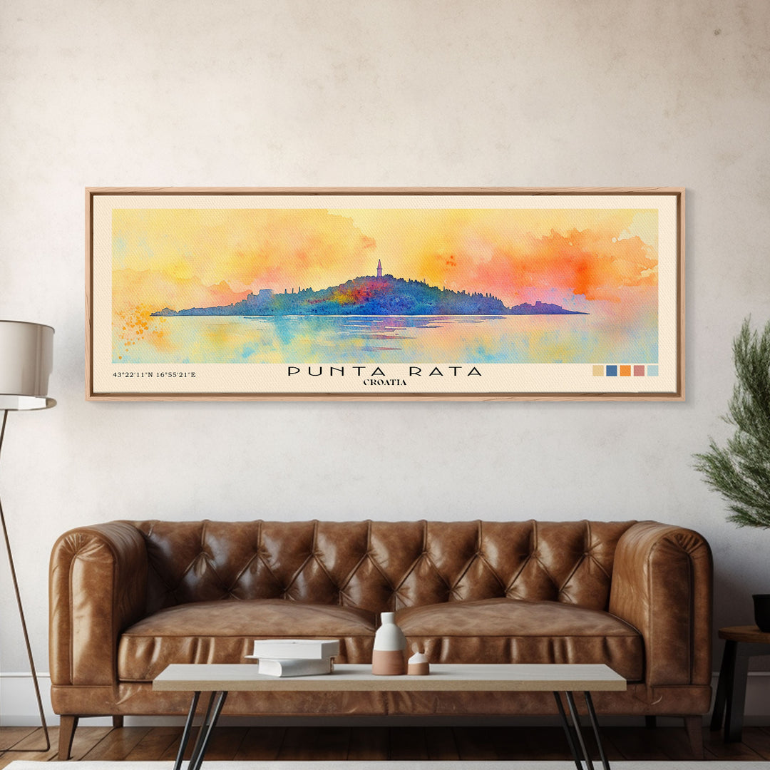 Punta Rata, Croatia Watercolor Print, Vacation Gift, Croatia Wall Art, Vacation Wall Art, Vacatation Memories, Beach Decor, Beach Or Lakehouse Art