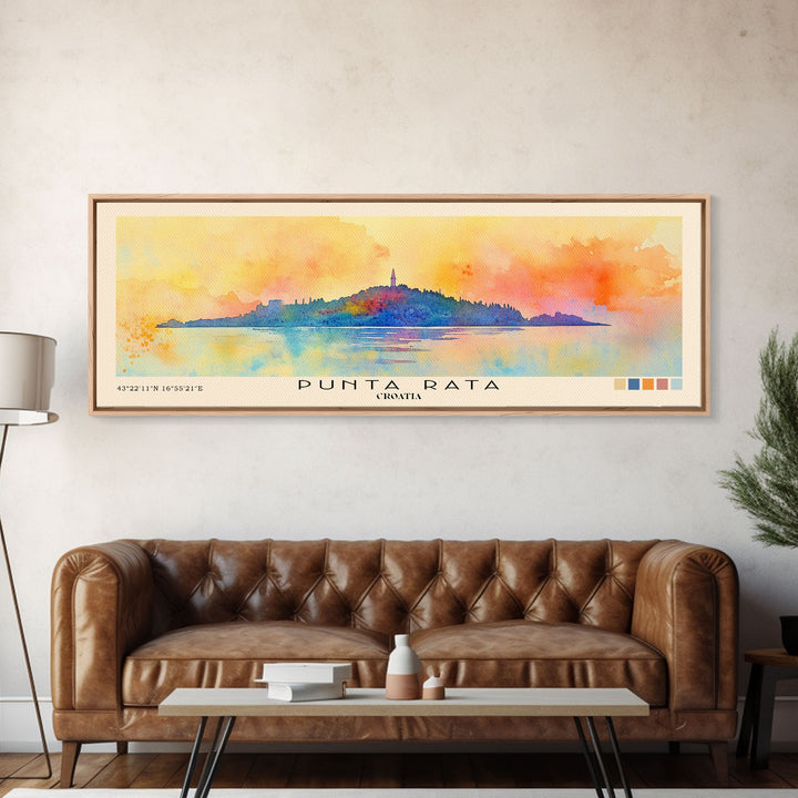 Punta Rata, Croatia Watercolor Print, Vacation Gift, Croatia Wall Art, Vacation Wall Art, Vacatation Memories, Beach Decor, Beach Or Lakehouse Art