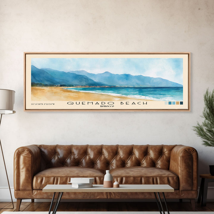 Quemado Beach, Morocco Watercolor Print, Vacation Gift, Morocco Wall Art, Vacation Wall Art, Vacatation Memories, Beach Decor, Beach Or Lakehouse Art