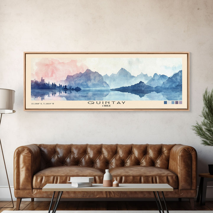 Quintay, Chile Watercolor Print, Vacation Gift, Chile Wall Art, Beach Painting, Beach Decor, Beach Or Lakehouse Art