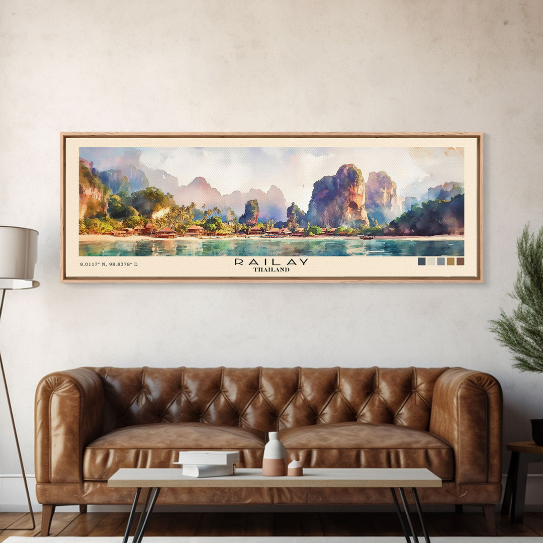 Railay, Thailand Watercolor Print, Vacation Gift, Thailand Wall Art, Vacation Wall Art, Vacatation Memories, Beach Decor, Beach Or Lakehouse Art
