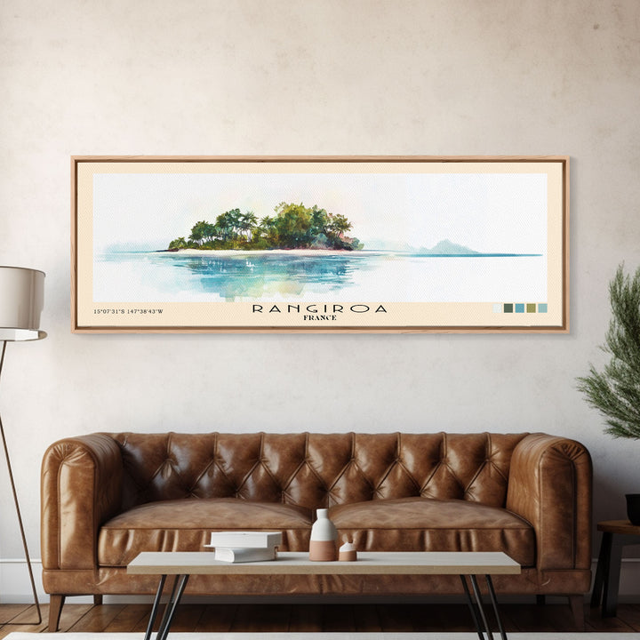 Rangiroa, France Watercolor Print, Vacation Gift, France Wall Art, Vacation Wall Art, Vacatation Memories, Beach Decor, Beach Or Lakehouse Art