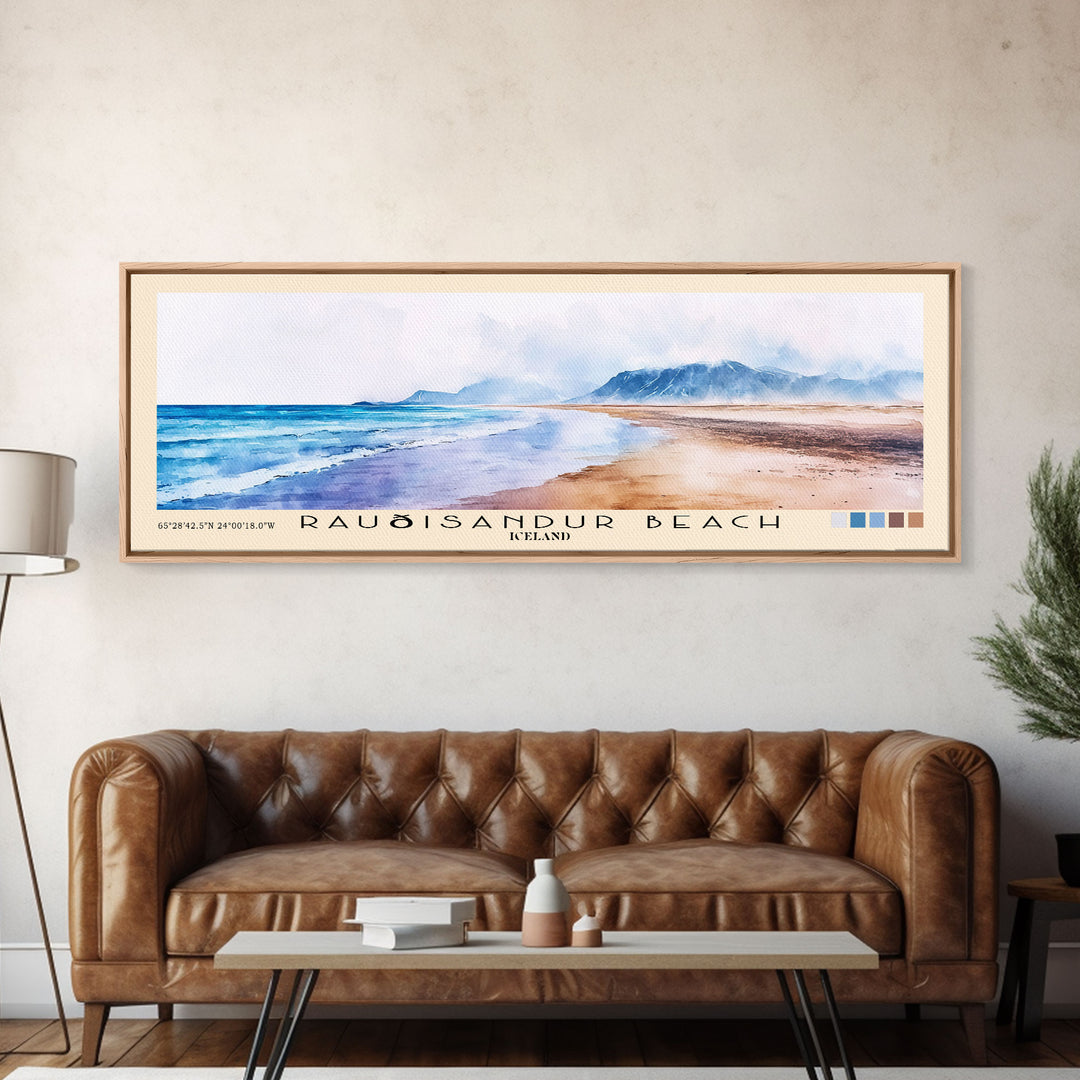 Rauðisandur Beach, Iceland Watercolor Print, Vacation Gift, Iceland Wall Art, Beach Painting, Beach Decor, Beach Or Lakehouse Art