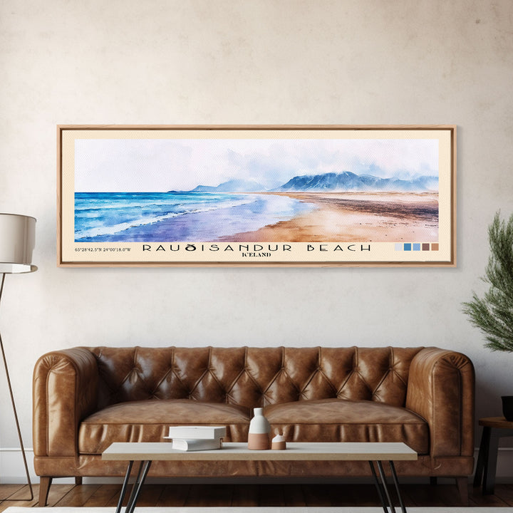 Rauðisandur Beach, Iceland Watercolor Print, Vacation Gift, Iceland Wall Art, Beach Painting, Beach Decor, Beach Or Lakehouse Art