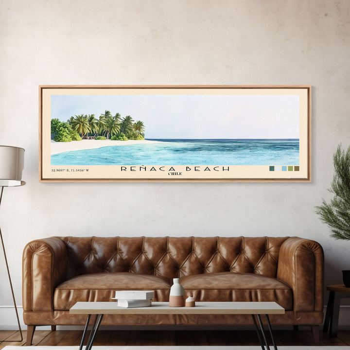 Reñaca beach, Chile Watercolor Print, Vacation Gift, Chile Wall Art, Vacation Wall Art, Vacatation Memories, Beach Decor, Beach Or Lakehouse Art