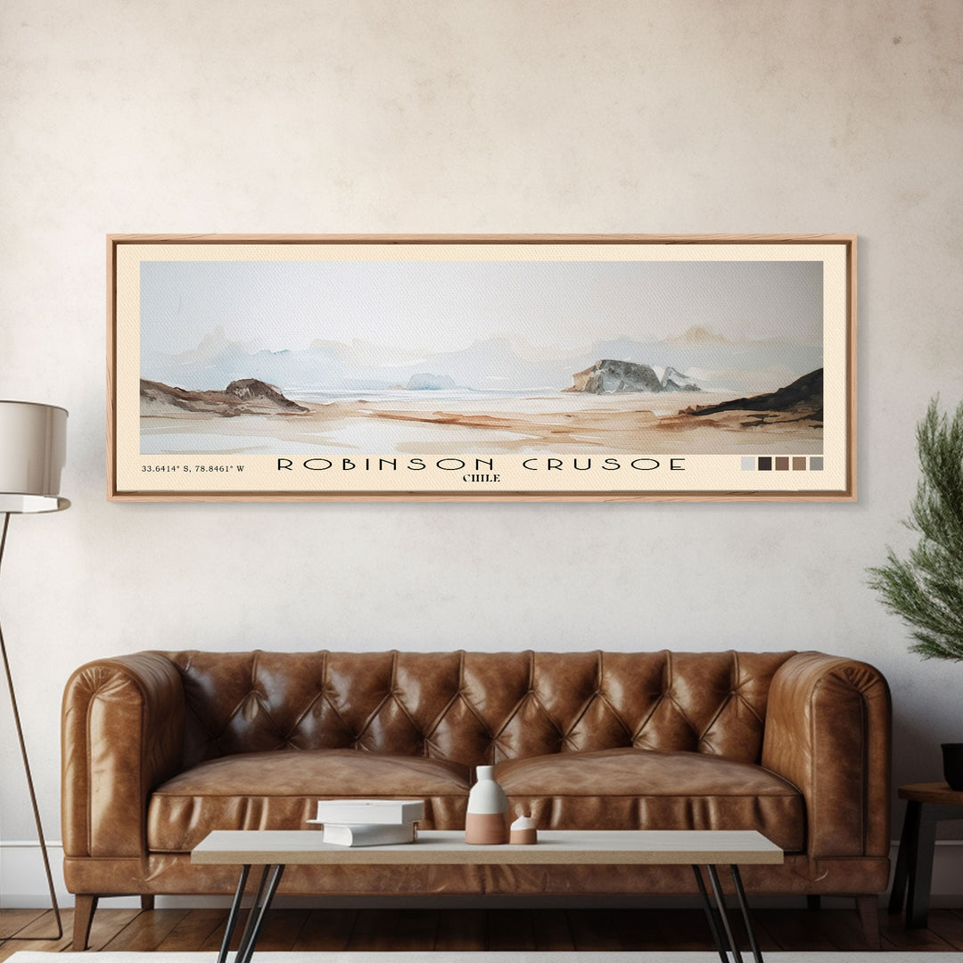 Robinson Crusoe, Chile Watercolor Print, Vacation Gift, Chile Wall Art, Vacation Wall Art, Vacatation Memories, Beach Decor, Beach Or Lakehouse Art