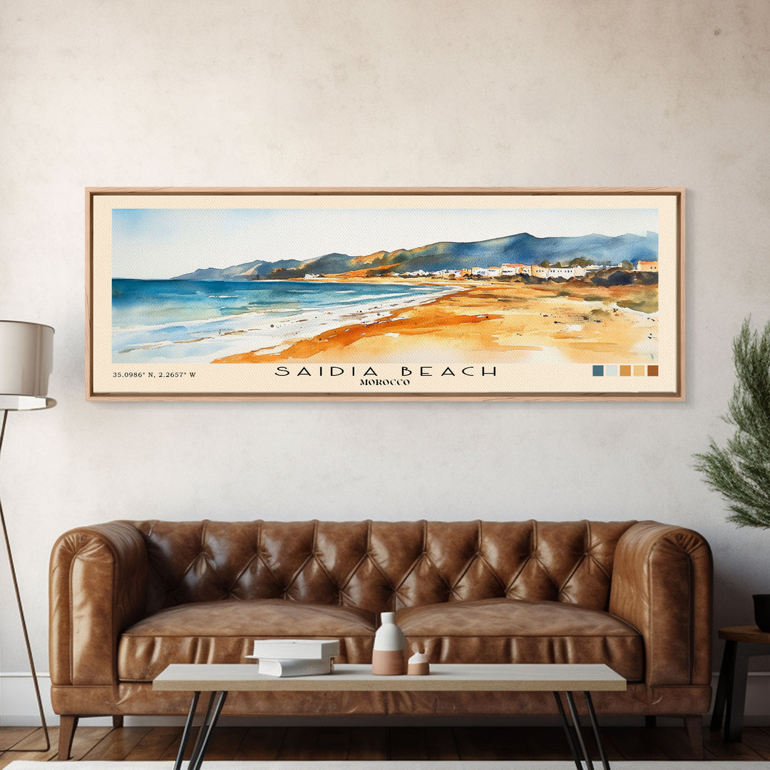 Saidia Beach, Morocco Watercolor Print, Vacation Gift, Morocco Wall Art, Vacation Wall Art, Vacatation Memories, Beach Decor, Beach Or Lakehouse Art