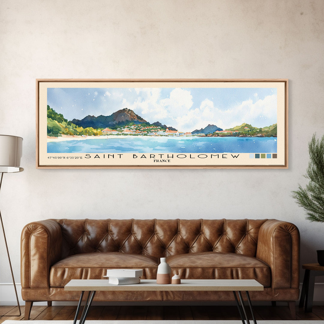 Saint Bartholomew, France Watercolor Print, Vacation Gift, France Wall Art, Beach Painting, Beach Decor, Beach Or Lakehouse Art