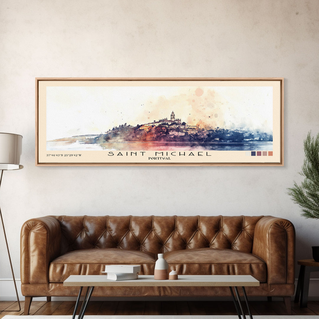 Saint Michael, Portugal Watercolor Print, Vacation Gift, Portugal Wall Art, Vacation Wall Art, Vacatation Memories, Beach Decor, Beach Or Lakehouse Art