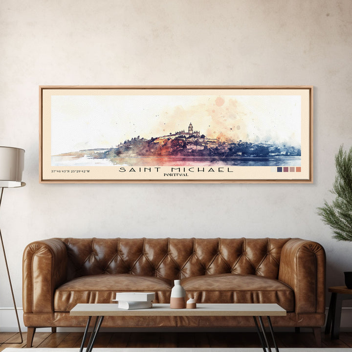 Saint Michael, Portugal Watercolor Print, Vacation Gift, Portugal Wall Art, Vacation Wall Art, Vacatation Memories, Beach Decor, Beach Or Lakehouse Art