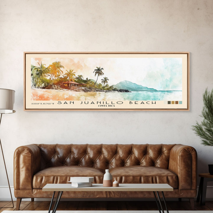 San Juanillo Beach, Costa Rica Watercolor Print, Vacation Gift, Costa Rica Wall Art, Beach Painting, Beach Decor, Beach Or Lakehouse Art