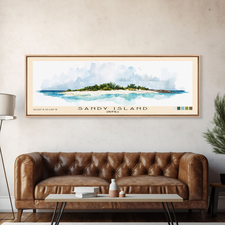 Sandy Island, Anguila Watercolor Print, Vacation Gift, Anguila Wall Art, Vacation Wall Art, Vacatation Memories, Beach Decor, Beach Or Lakehouse Art