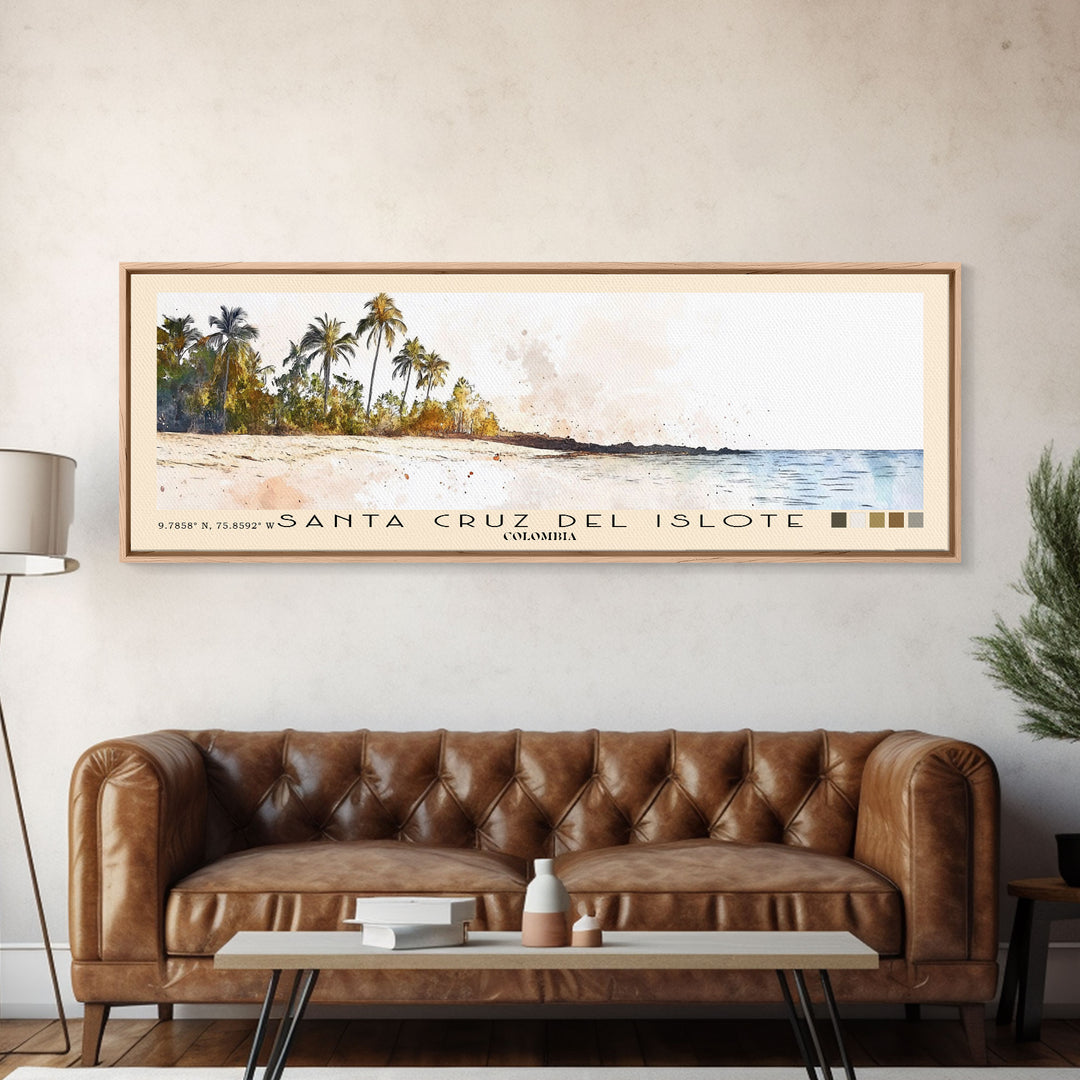 Santa Cruz del Islote, Colombia Watercolor Print, Vacation Gift, Colombia Wall Art, Vacation Wall Art, Vacatation Memories, Beach Decor, Beach Or Lakehouse Art
