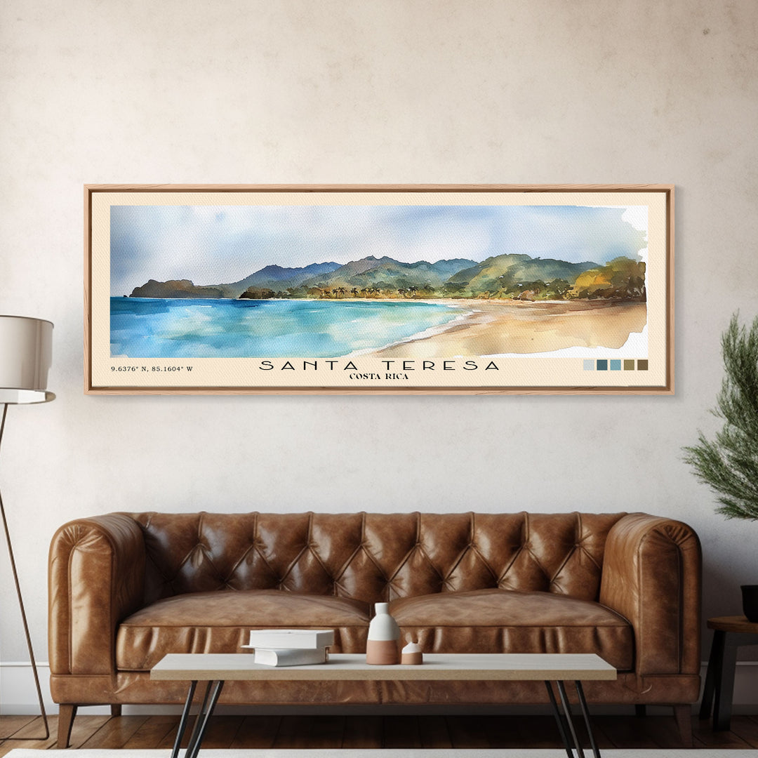 Santa Teresa, Costa Rica Watercolor Print, Vacation Gift, Costa Rica Wall Art, Vacation Wall Art, Vacatation Memories, Beach Decor, Beach Or Lakehouse Art