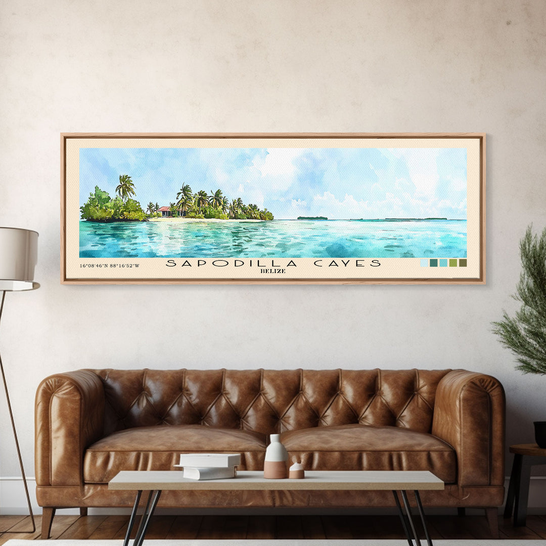 Sapodilla Cayes, Belize Watercolor Print, Vacation Gift, Belize Wall Art, Beach Painting, Beach Decor, Beach Or Lakehouse Art