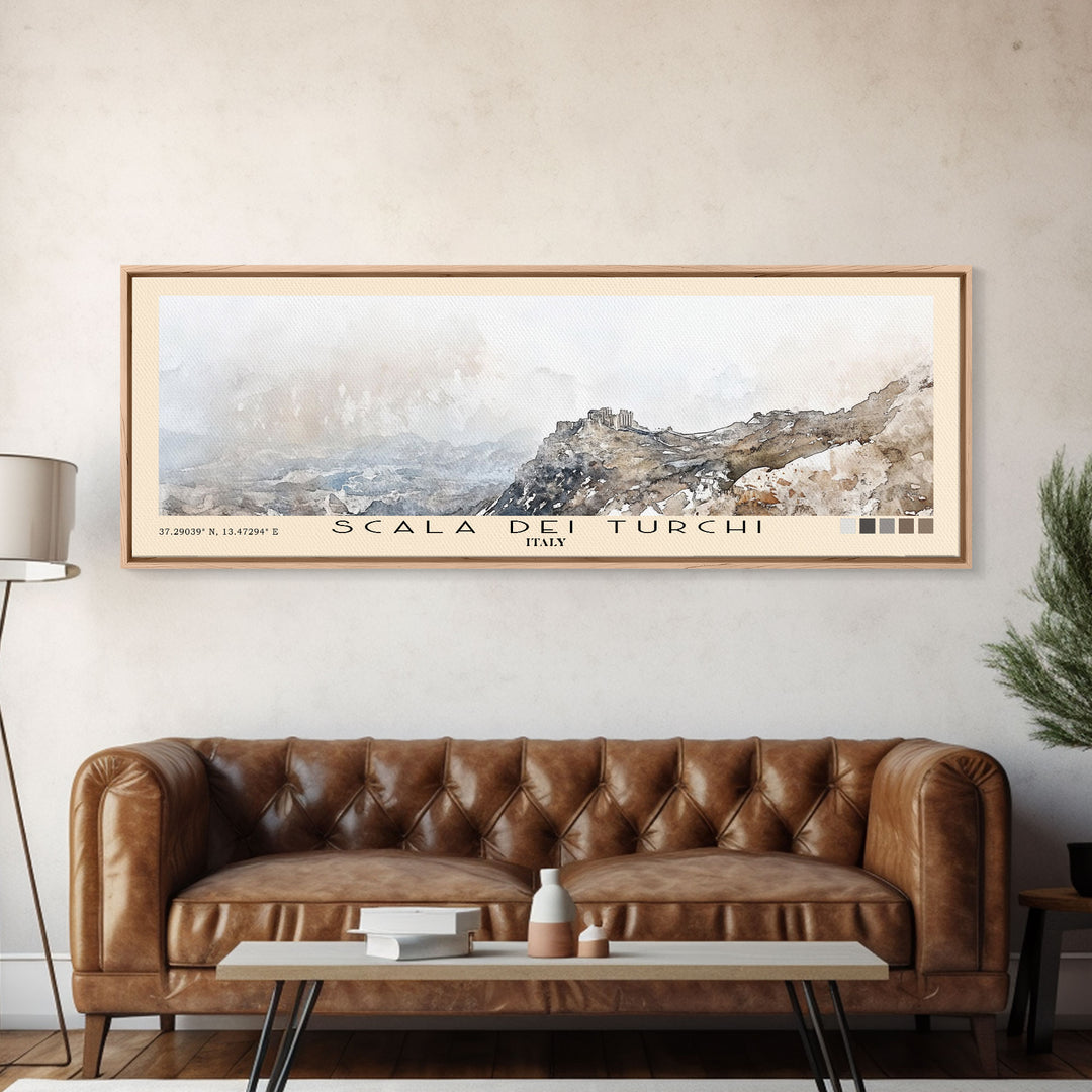 Scala dei Turchi, Italy Watercolor Print, Vacation Gift, Italy Wall Art, Vacation Wall Art, Vacatation Memories, Beach Decor, Beach Or Lakehouse Art