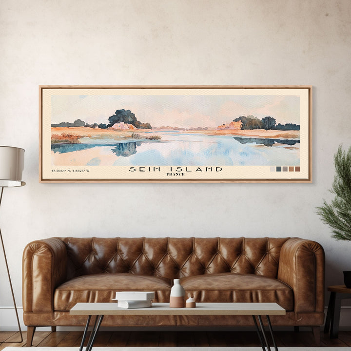 Sein Island, France Watercolor Print, Vacation Gift, France Wall Art, Vacation Wall Art, Vacatation Memories, Beach Decor, Beach Or Lakehouse Art