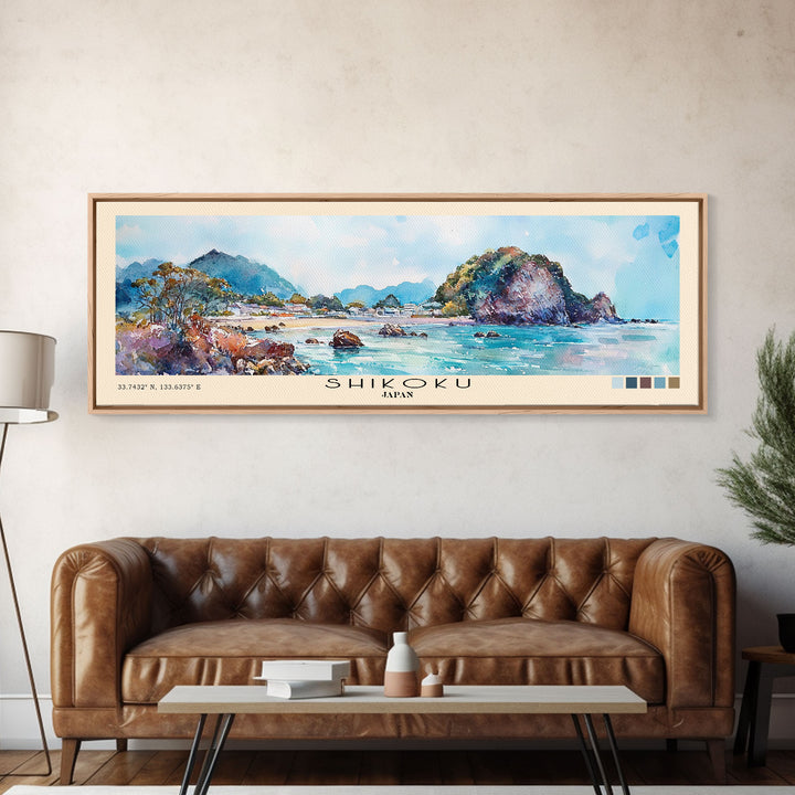 Shikoku, Japan Watercolor Print, Vacation Gift, Japan Wall Art, Vacation Wall Art, Vacatation Memories, Beach Decor, Beach Or Lakehouse Art