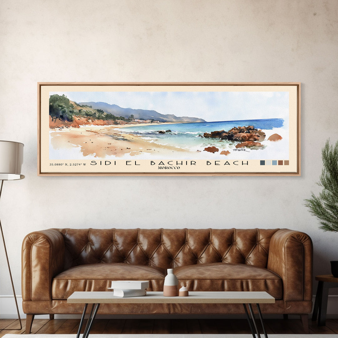 Sidi El Bachir beach, Morocco Watercolor Print, Vacation Gift, Morocco Wall Art, Vacation Wall Art, Vacatation Memories, Beach Decor, Beach Or Lakehouse Art