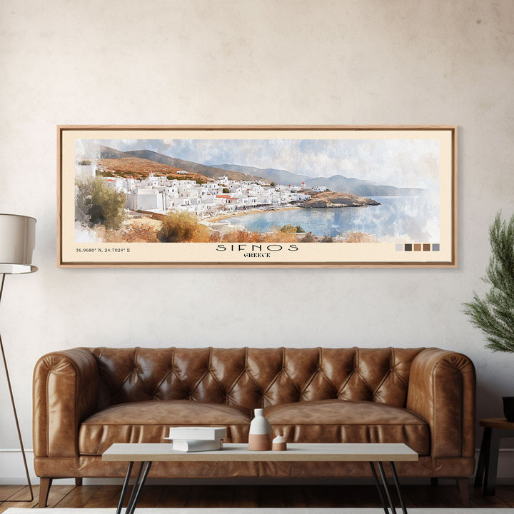 Sifnos, Greece Watercolor Print, Vacation Gift, Greece Wall Art, Beach Painting, Beach Decor, Beach Or Lakehouse Art