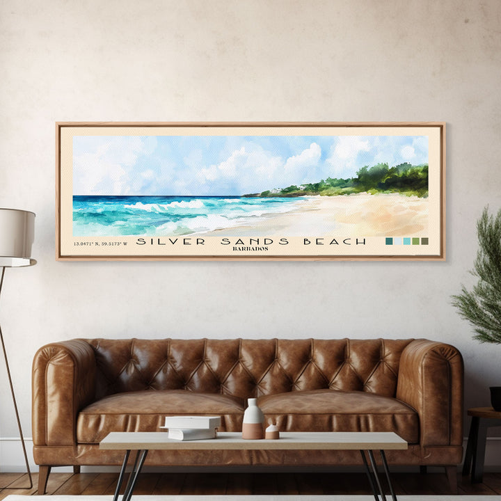 Silver Sands Beach, Barbados Watercolor Print, Vacation Gift, Barbados Wall Art, Vacation Wall Art, Vacatation Memories, Beach Decor, Beach Or Lakehouse Art