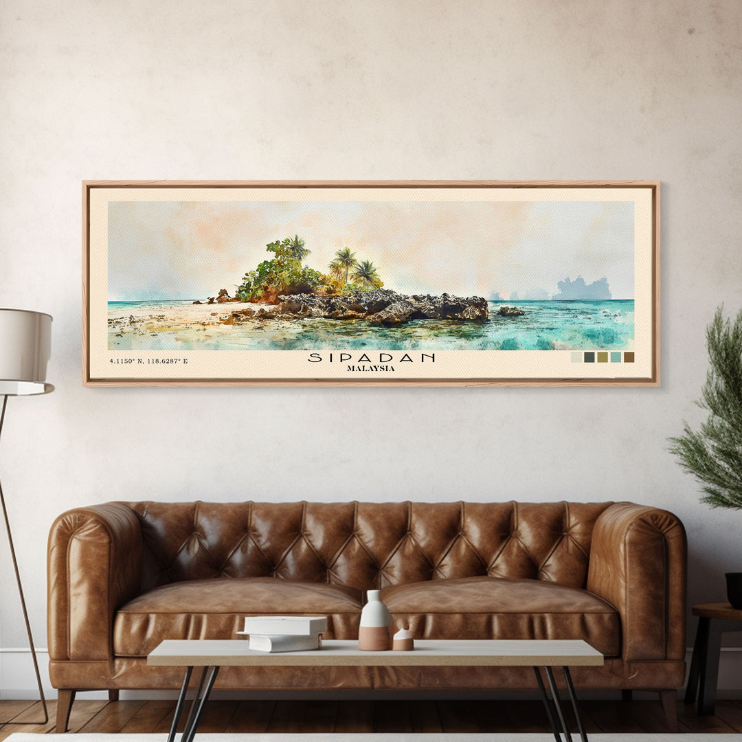 Sipadan, Malaysia Watercolor Print, Vacation Gift, Malaysia Wall Art, Vacation Wall Art, Vacatation Memories, Beach Decor, Beach Or Lakehouse Art