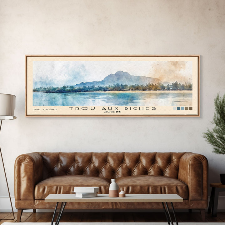 Trou aux Biches, Mauritius Watercolor Print, Vacation Gift, Mauritius Wall Art, Beach Painting, Beach Decor, Beach Or Lakehouse Art